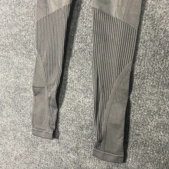 Zyia Active Leggings XS Gray High Rise Angle Grid Performance Ribbed 7/8 - Picture 7 of 13